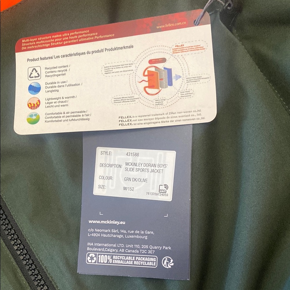 Green and Orange Raincoat with Water-Resistant Material - Picture 9 of 10